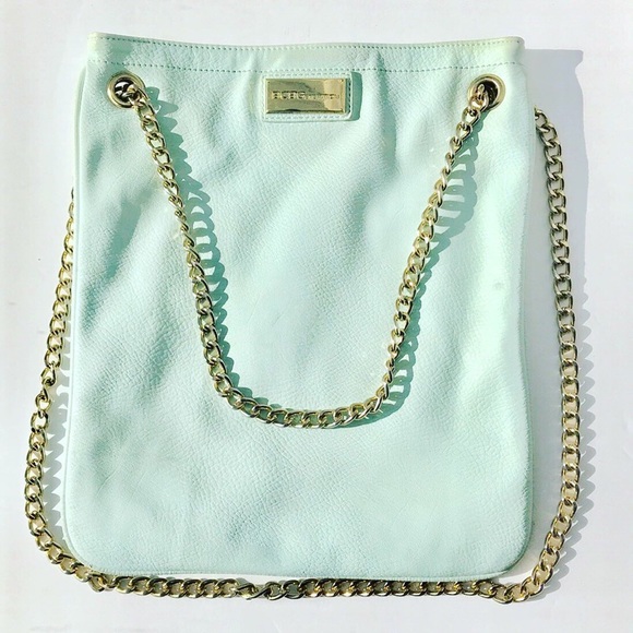 BCBG Mojito Mint Messenger Bag Gold Chain Straps - Picture 1 of 8